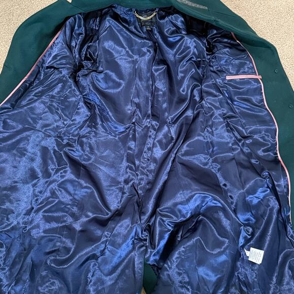 J. Crew Regent 100% Wool Double Serge Forest Green Mid Topcoat Jacket Size 12 - Picture 9 of 11